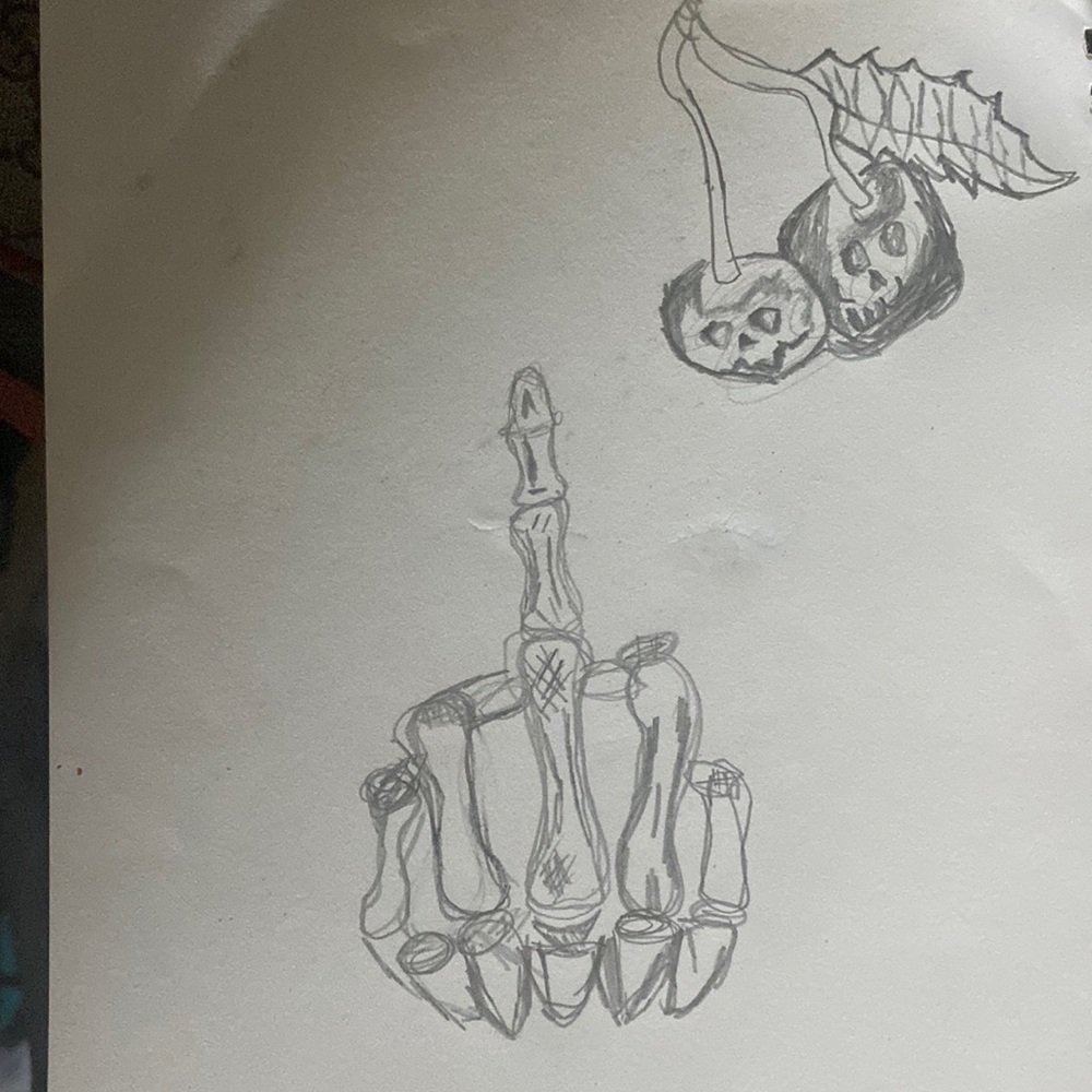 Skeleton, middle finger